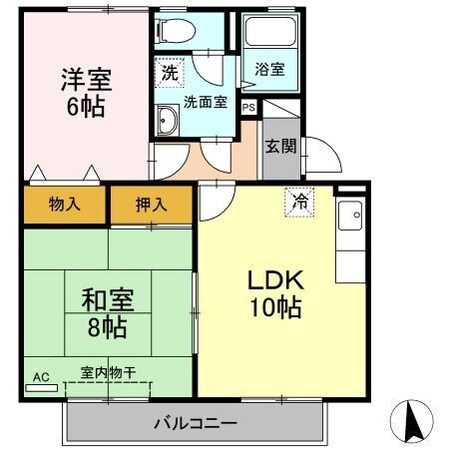 蔵本駅 徒歩7分 1階の物件間取画像